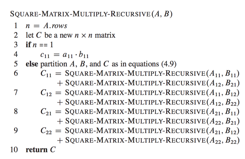 matrix-multiplication-using-the-divide-and-conquer-paradigm